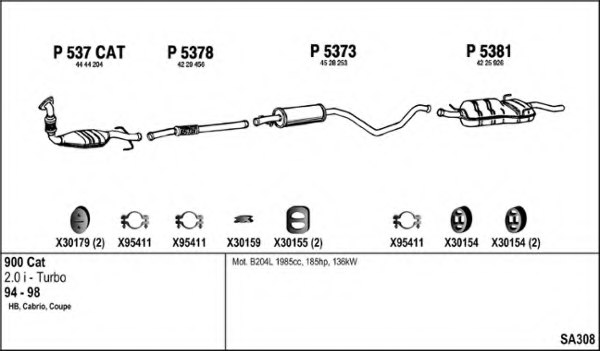 FENNO SA308 Exhaust System